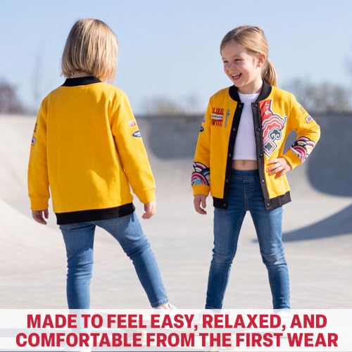 Get Trend KPop Demon Hunters Girls Varsity Bomber Jacket, Huntrix & Rumi