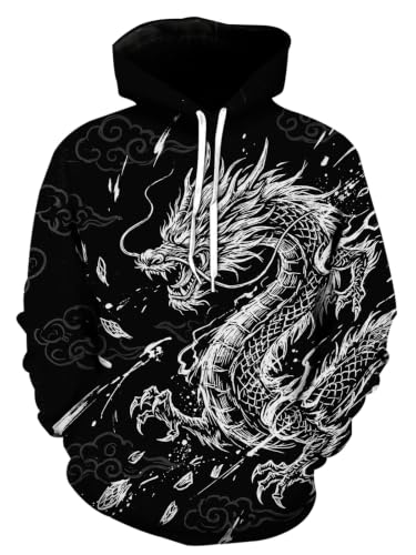 Graphic Hoodies for Men Sweatshirt Pullover Cool Anime Camo Spider Design