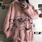 Gothic hoodie girls Anime hooded sweater women loose street sports Y2K Clothes Grunge Clothes