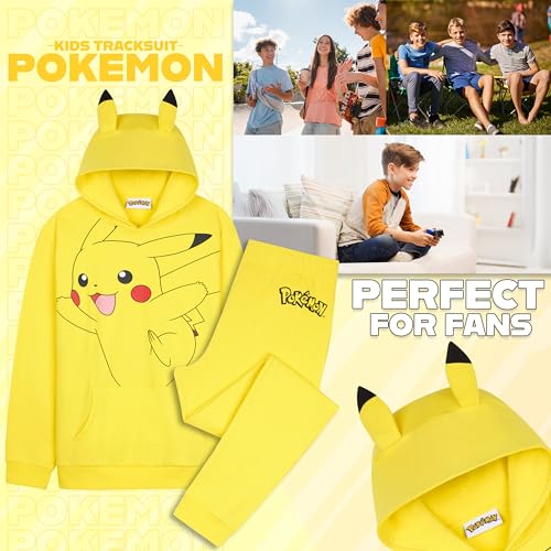 Pokemon Tracksuit Set Boys, Teens, 2 Pc Hoodie Joggers, Anime Hoodie Sweatpants Kids Clothes Teen Apparel, Gifts for Boys