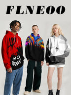 Mens Graphic Hoodies Pullover 3D Print with Pockets, Unisex Anime Black Red Hoodie Sweatshirt for Mens