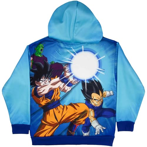 Dragon Ball Z Boys Kamehameha Sublimated Long Sleeve Pullover Hoodie for Kids and Teens