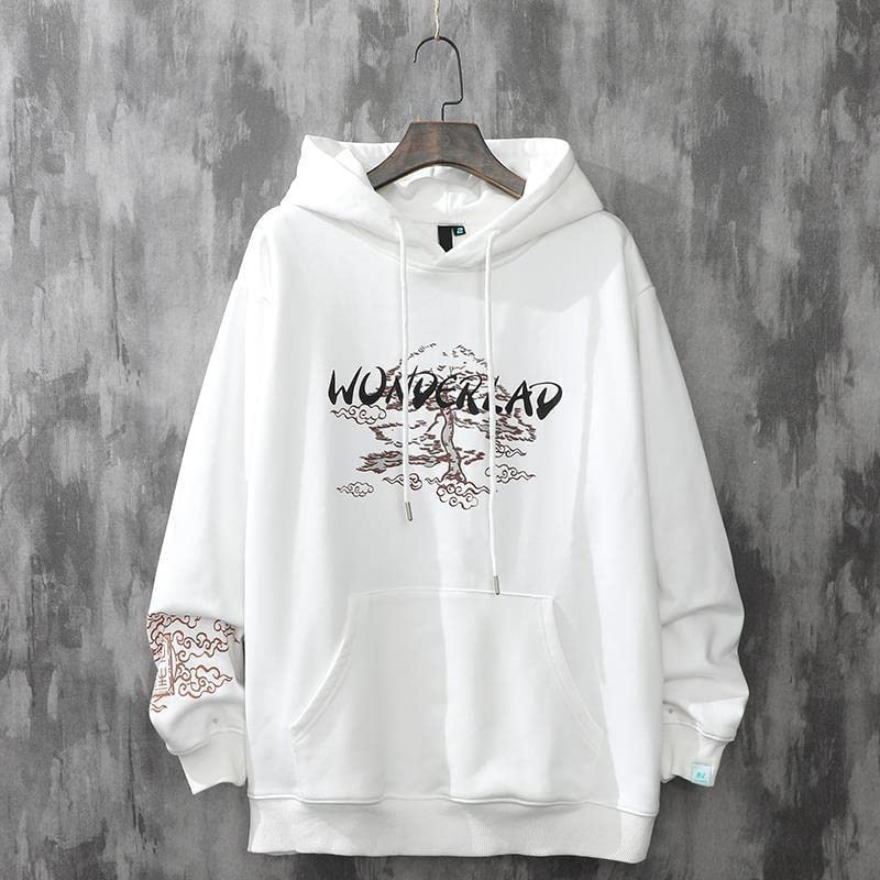 Women Men Aesthetic Japanese Sakura Hoodie, Y2K Anime Harajuku Cloth Korean Hooded Long Sleeve Sweatshirt for Winter Fall
