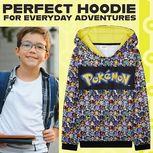 Pokemon Hoodie for Boys Teens Pikachu Hooded Sweatshirt Anime Pullover Top