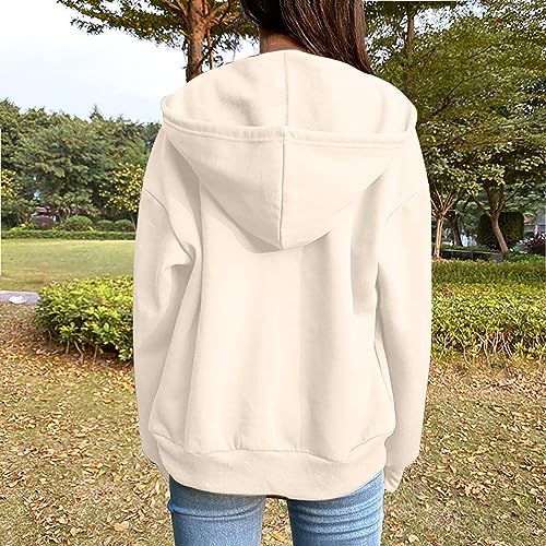 Nantdog Long Sleeve Jackets for Women 2024 Zip Up Y2K Hoodies Fashion Full Zipper Lightweight Sweatshirts Dr