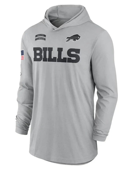 2024 Buffalo Bills Salute to Service Long Sleeve Hooded T-Shirt