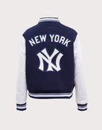 womens Pro Standard MLB New York Yankees Retro Classic Rib Wool Varsity Jacket