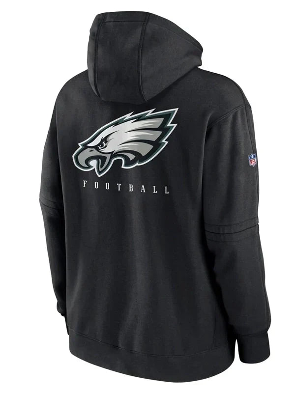 Philadelphia Eagles Black Sideline Club Pullover Hoodie (Recreated Edition)