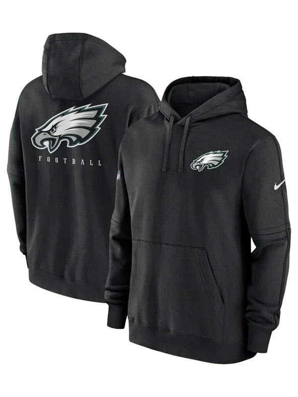 Philadelphia Eagles Black Sideline Club Pullover Hoodie (Recreated Edition)
