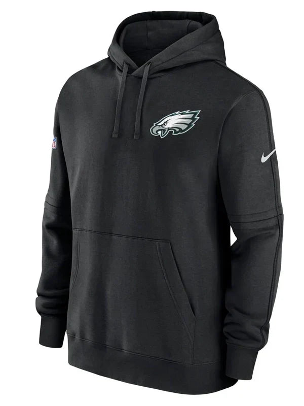 Philadelphia Eagles Black Sideline Club Pullover Hoodie (Recreated Edition)
