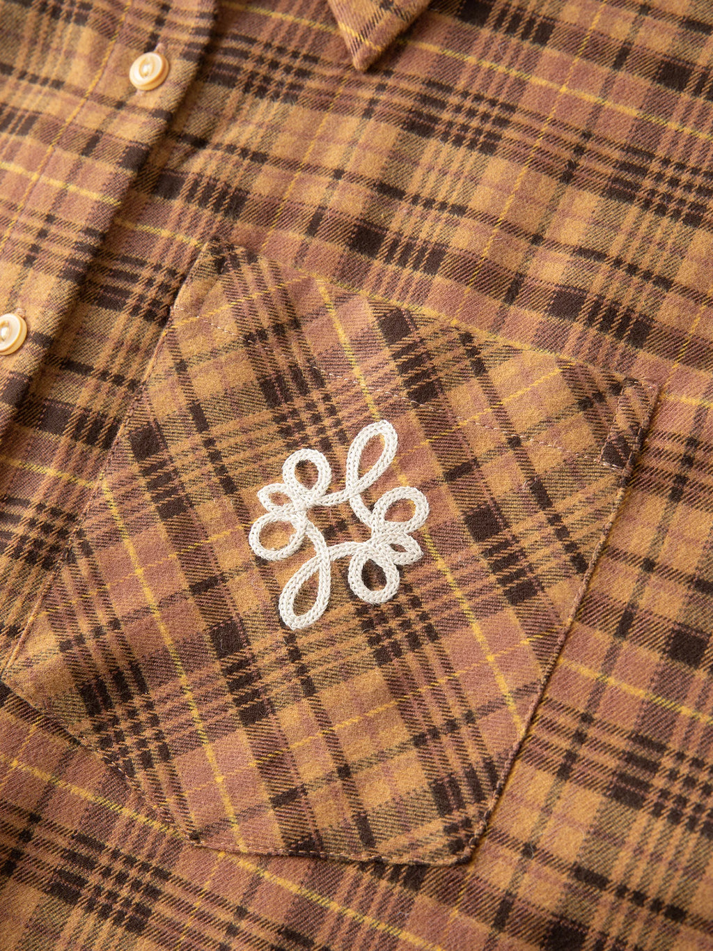 FSLE Brushed Plaid Shirt Women's Winter 2025 New Long Sleeve Plaid Retro Embroidery Shirt Classic Leisure Loose Tops