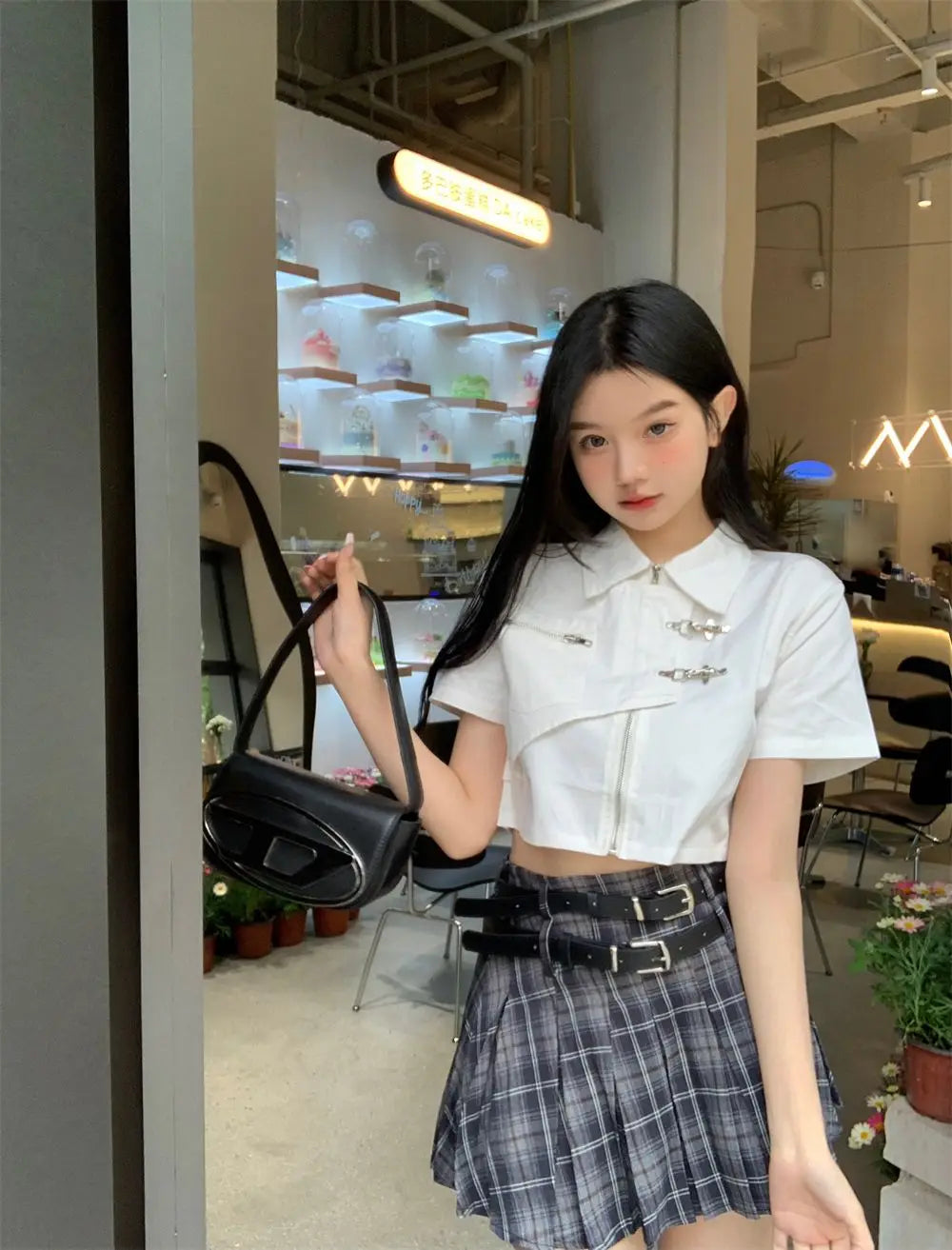 Shirts Women Retro Fashion Design Students Sweet Crop Daily Leisure Solid Simple All-match Turn-down Collar Summer Hotsweet Sexy