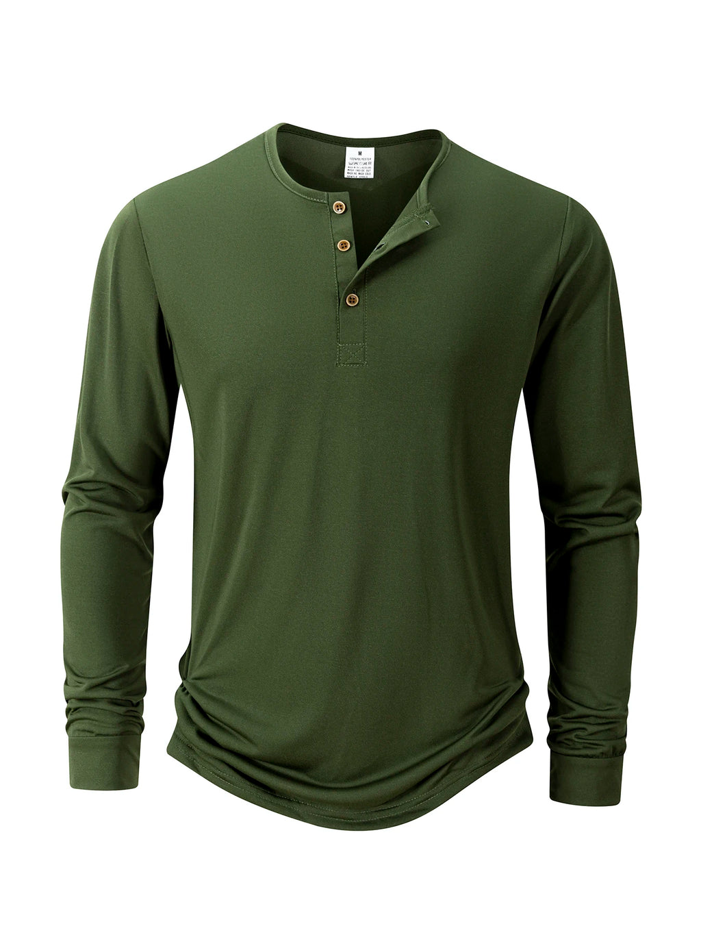 Men's T Shirt Autumn Button Long Sleeve Henley Neck T-Shirt Solid Color Casual Breathable Versatile Tops Fashion Slim T-Shirts