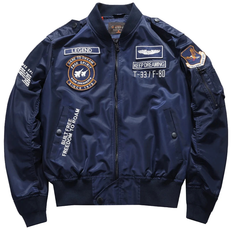 Men's Spring Tactical Army MA-1 Flight Bomber Jacket Male Baseball Varsity College Pilot Air Force Autumn Outwear Coats