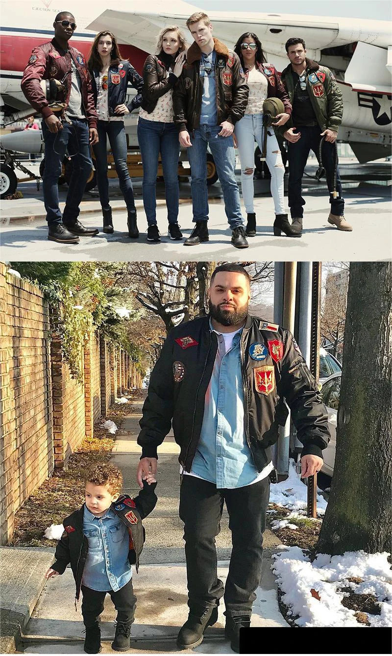 2025 Winter Top Gun Bomber Flight Jacket Windproof Water Resistant MA-1 Air Force Army Vintage Pilot Motorcycle Aviator Varsity