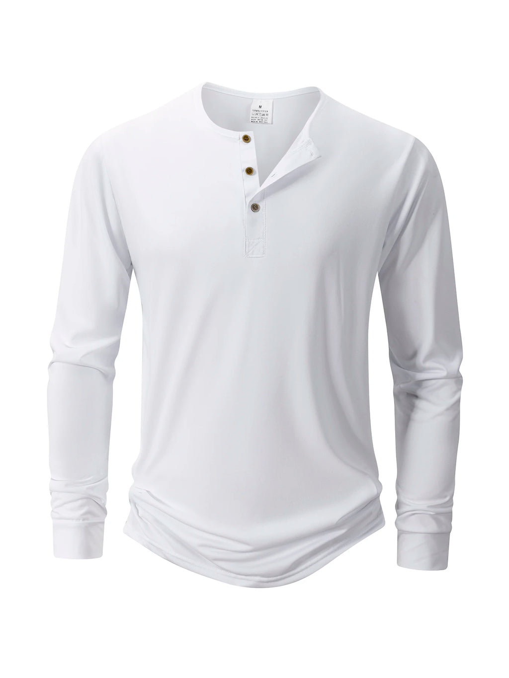 Men's T Shirt Autumn Button Long Sleeve Henley Neck T-Shirt Solid Color Casual Breathable Versatile Tops Fashion Slim T-Shirts