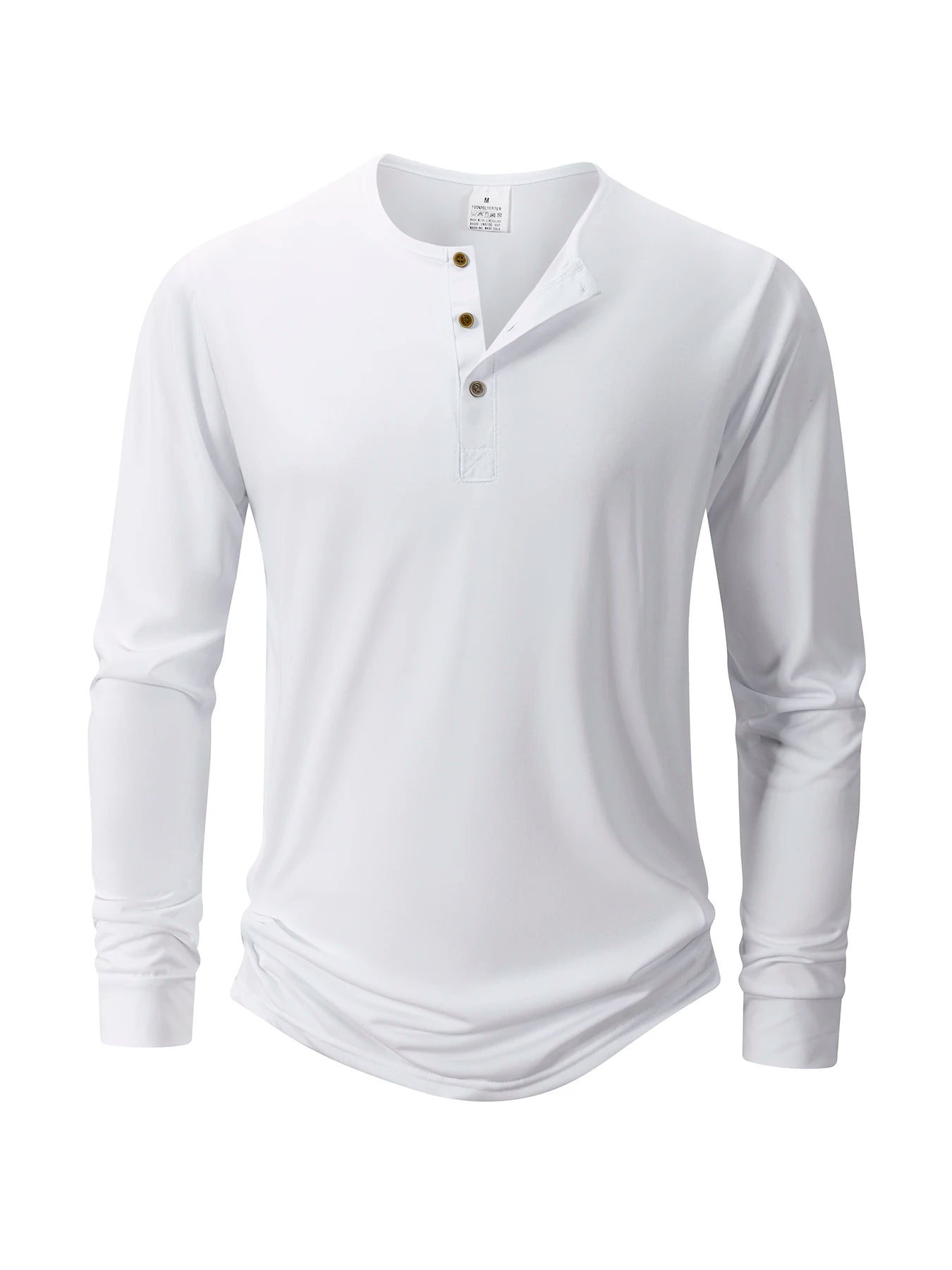 Men's T Shirt Autumn Button Long Sleeve Henley Neck T-Shirt Solid Color Casual Breathable Versatile Tops Fashion Slim T-Shirts