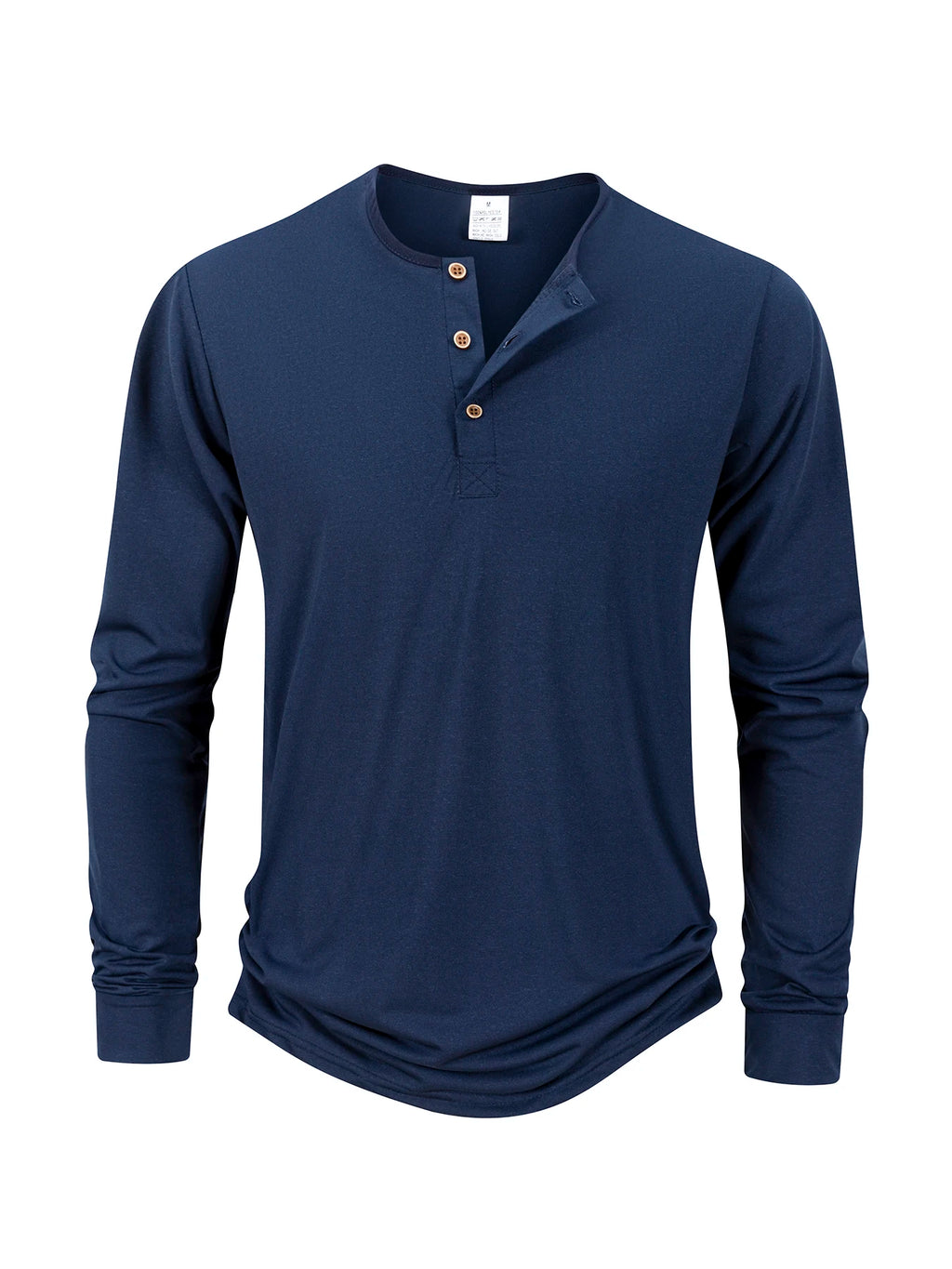 Men's T Shirt Autumn Button Long Sleeve Henley Neck T-Shirt Solid Color Casual Breathable Versatile Tops Fashion Slim T-Shirts