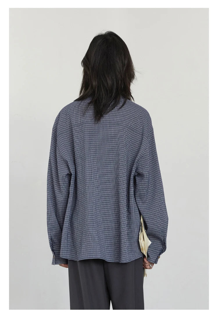 CHIC VEN Women Shirt Long Sleeve Single Breasted New Loose Casual Embroidered Plaid Blouses Retro Female Top Spring Summer 2025