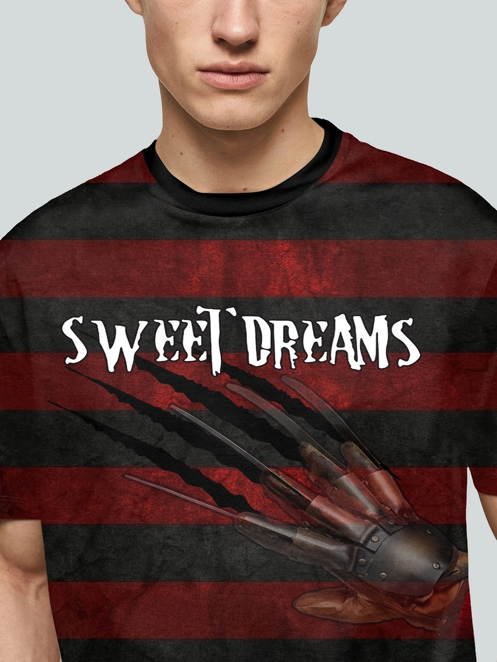 Red Striped T-Shirt For Men Slogan Printed Short Sleeved Top Casual Men's Streetwear Fashionable Vintage Men's Clothing 6xl