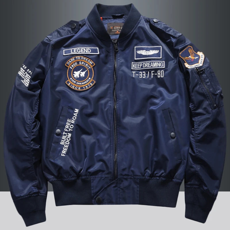 Men's Spring Tactical Army MA-1 Flight Bomber Jacket Male Baseball Varsity College Pilot Air Force Autumn Outwear Coats