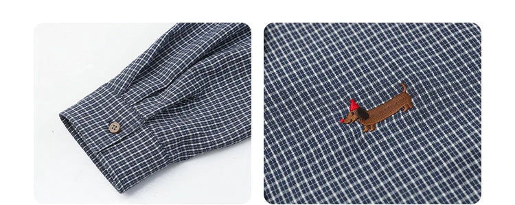 CHIC VEN Women Shirt Long Sleeve Single Breasted New Loose Casual Embroidered Plaid Blouses Retro Female Top Spring Summer 2025