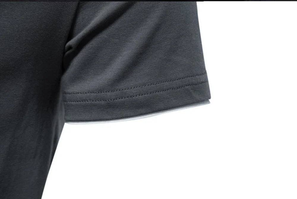 Men's T-shirts Summer Henley V-neck Short Sleeve Casual Solid Color Slim Fit T-shirt Breathable Basic Loose Fitness Sports Top