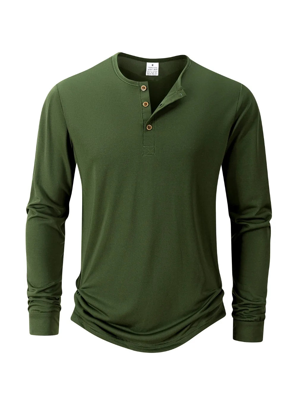 Men's T Shirt Autumn Button Long Sleeve Henley Neck T-Shirt Solid Color Casual Breathable Versatile Tops Fashion Slim T-Shirts