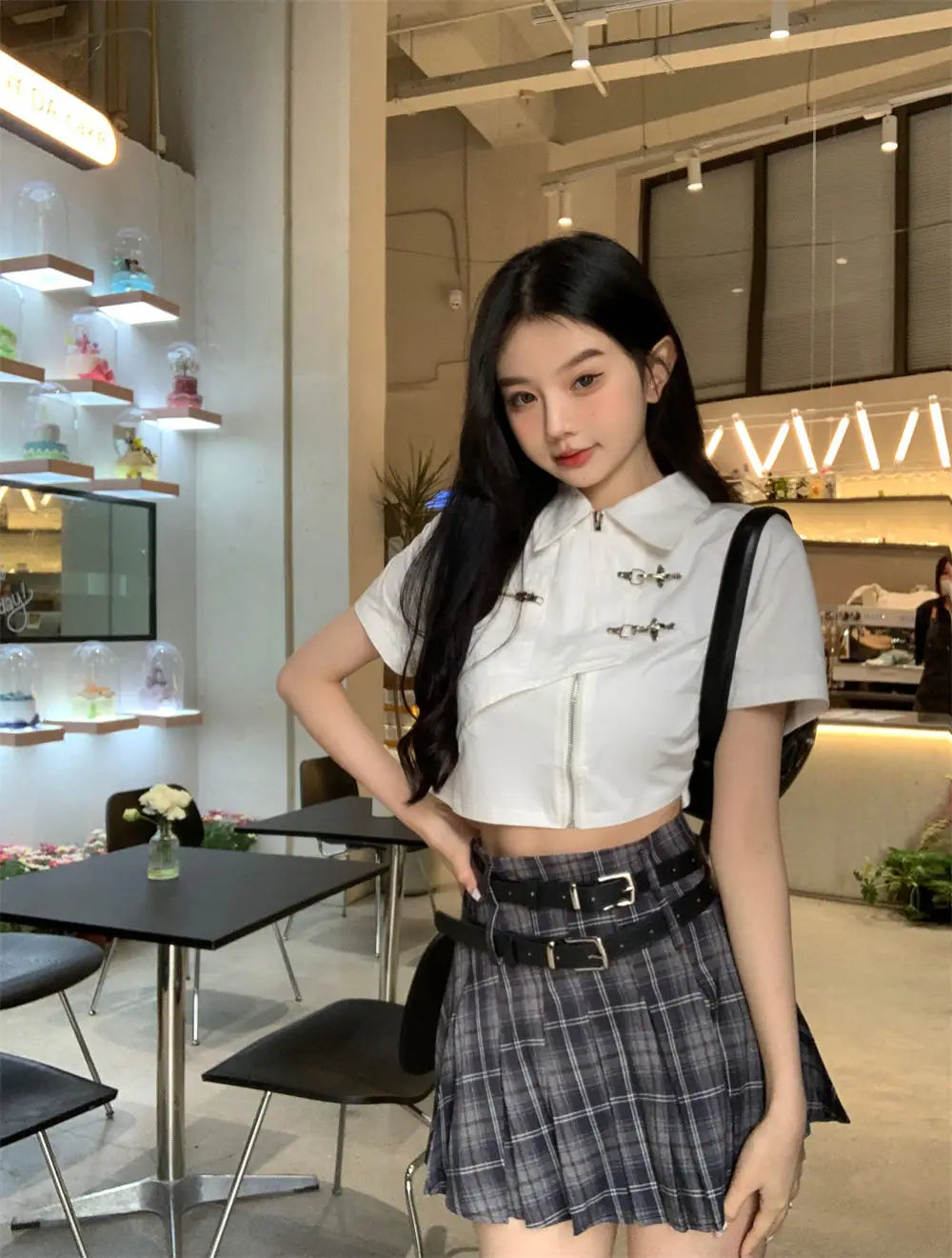 Shirts Women Retro Fashion Design Students Sweet Crop Daily Leisure Solid Simple All-match Turn-down Collar Summer Hotsweet Sexy