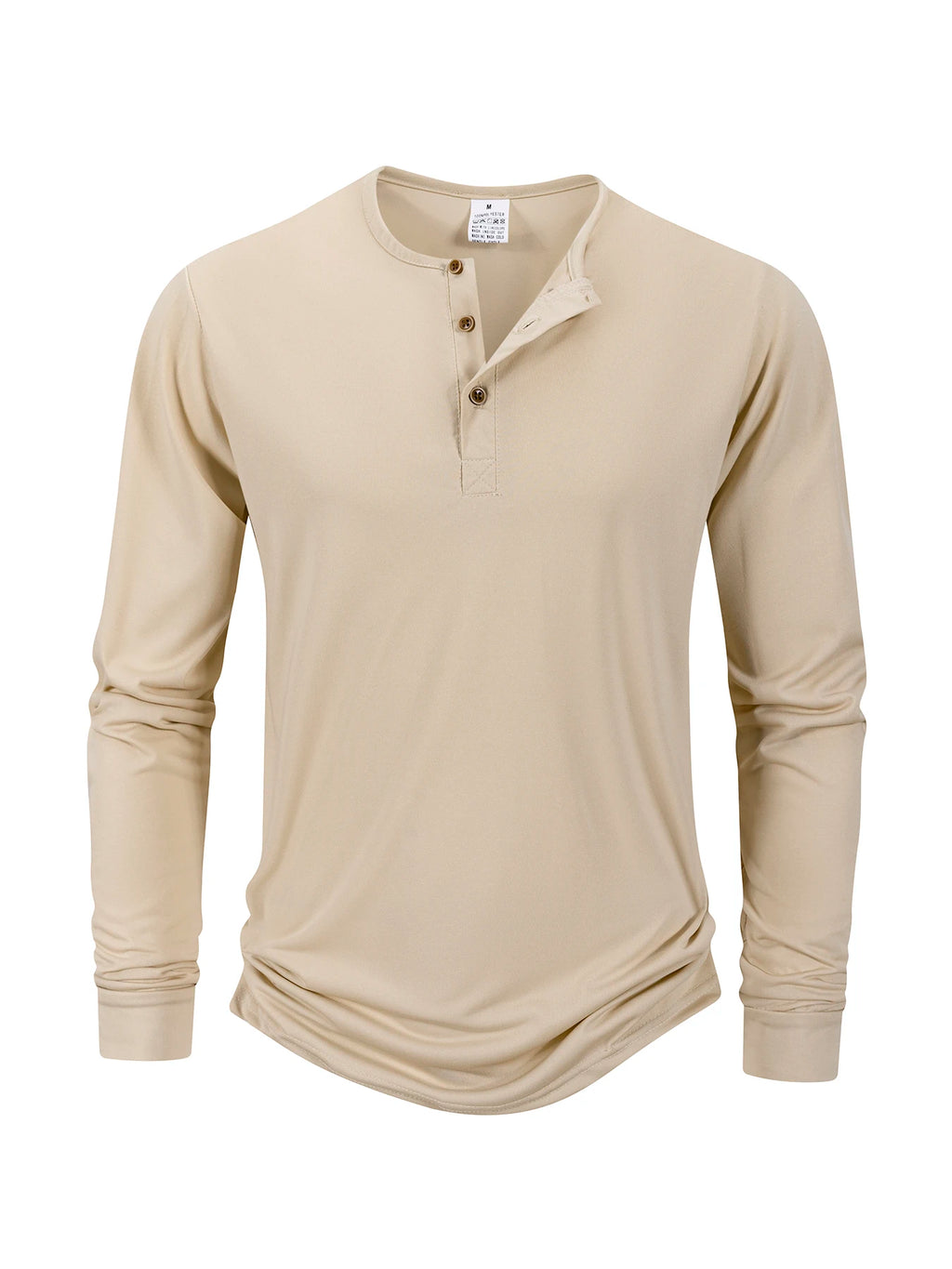 Men's T Shirt Autumn Button Long Sleeve Henley Neck T-Shirt Solid Color Casual Breathable Versatile Tops Fashion Slim T-Shirts