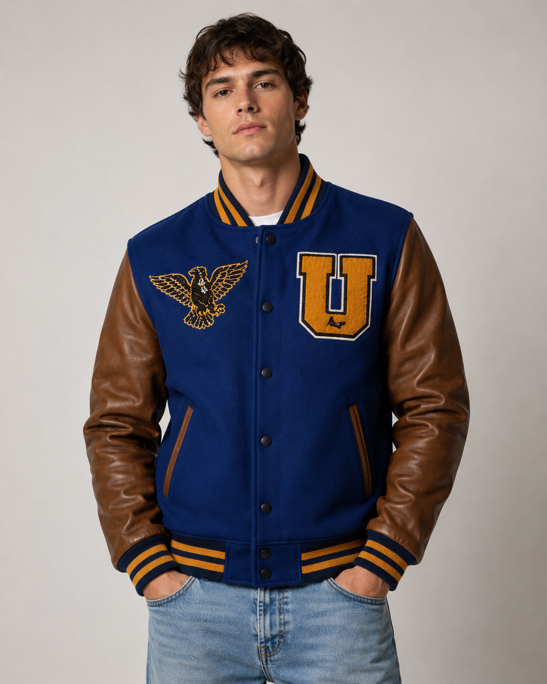 Daniel Jack – Blue Eagle "U" Premium Varsity Jacket