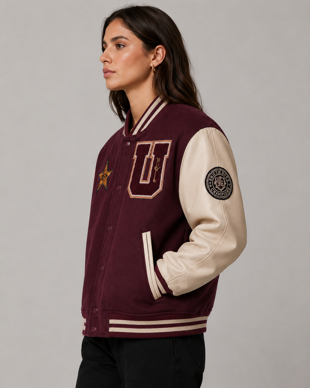 Daniel Jack – Burgundy Star "U" Premium Varsity Jacket