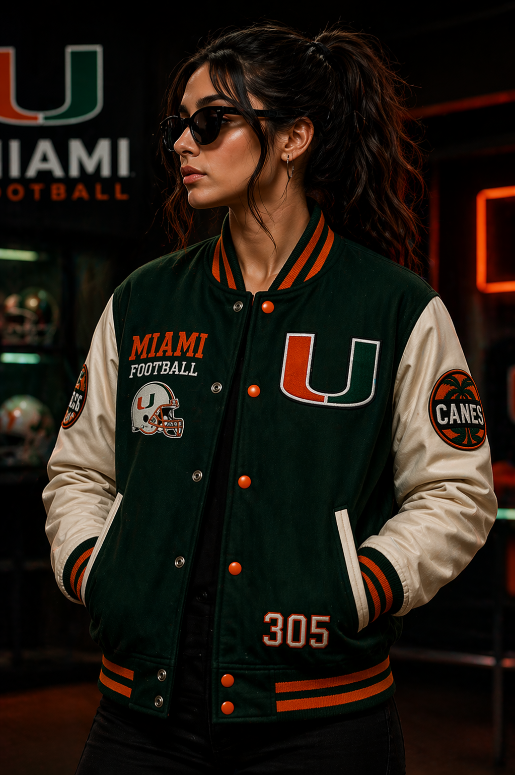 Miami Hurricanes – Premium Football Varsity Jacket DJ Orignal