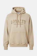 Loyalty sand Premium Logo Hoodie front product view