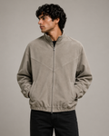 The Architect – Premium Stone Suede Bomber Jacket  - DJ Style