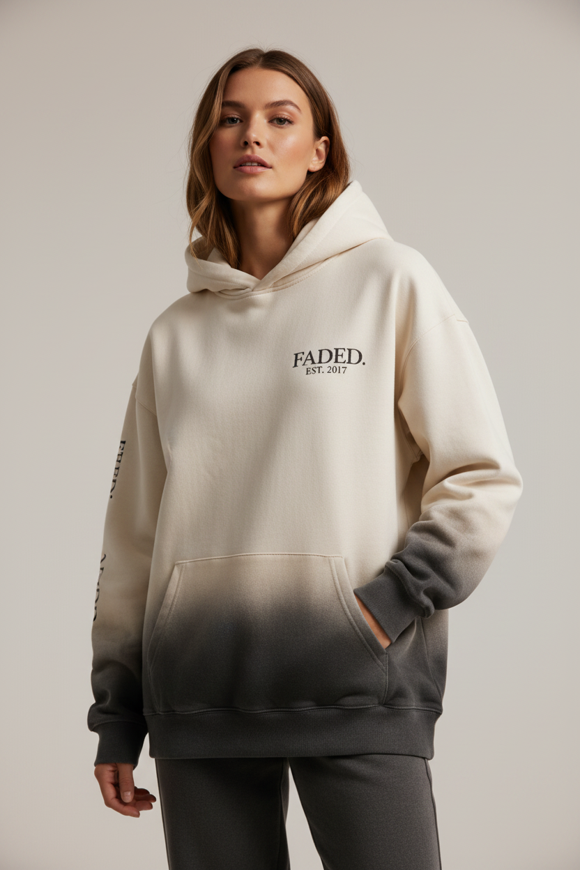Female model wearing Premium Logo Hoodie