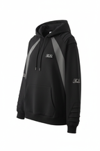 Premium Logo Hoodie angled side view on white background