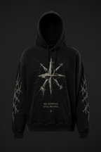 Premium Logo Hoodie front view with compass star graphic