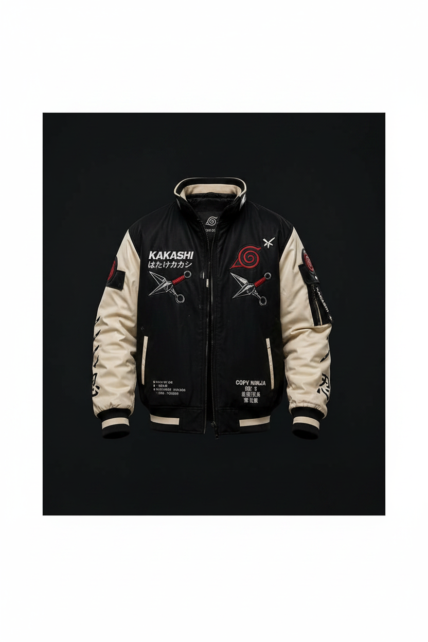Kakashi Anime Varsity Jacket – Front View