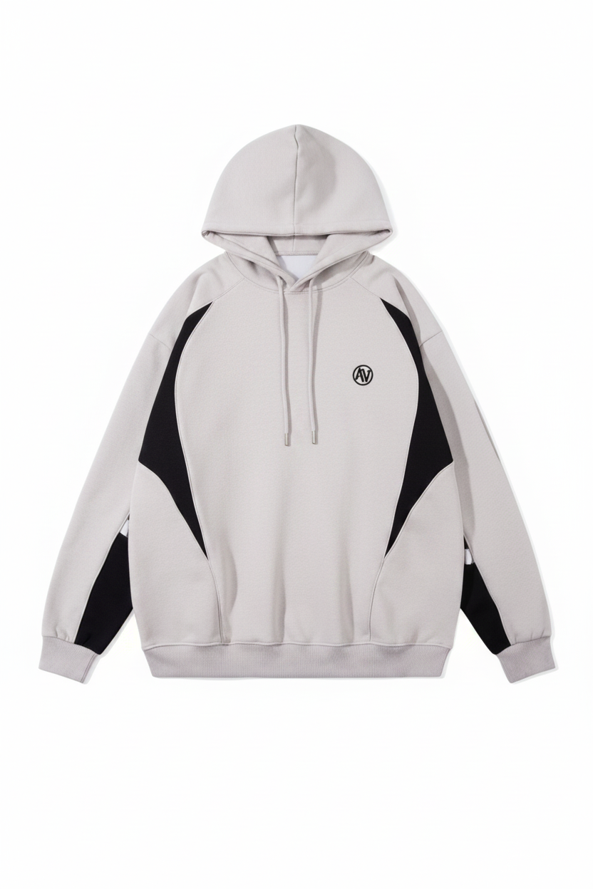 Premium Colorblock Logo Hoodie front view on white background