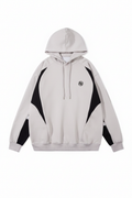 Premium Colorblock Logo Hoodie front view on white background