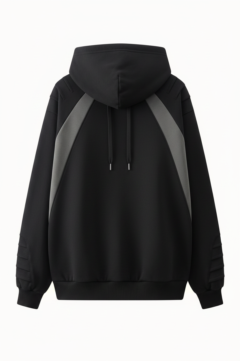 Premium Logo Hoodie back view on white background