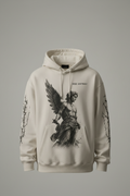 Premium Logo Hoodie front view with angel graphic