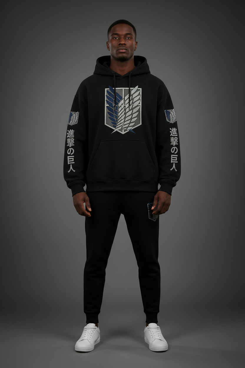 Male model wearing Daniel Jack Premium Logo Hoodie