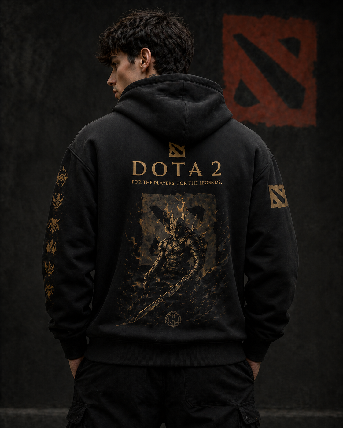 Dota 2 Premium Gold Hoodie — For The Players. For The Legends.