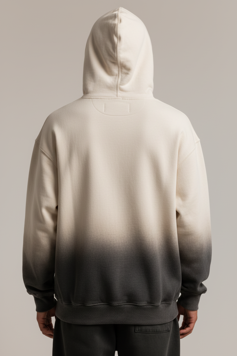 Premium Logo Hoodie back view on clean studio background