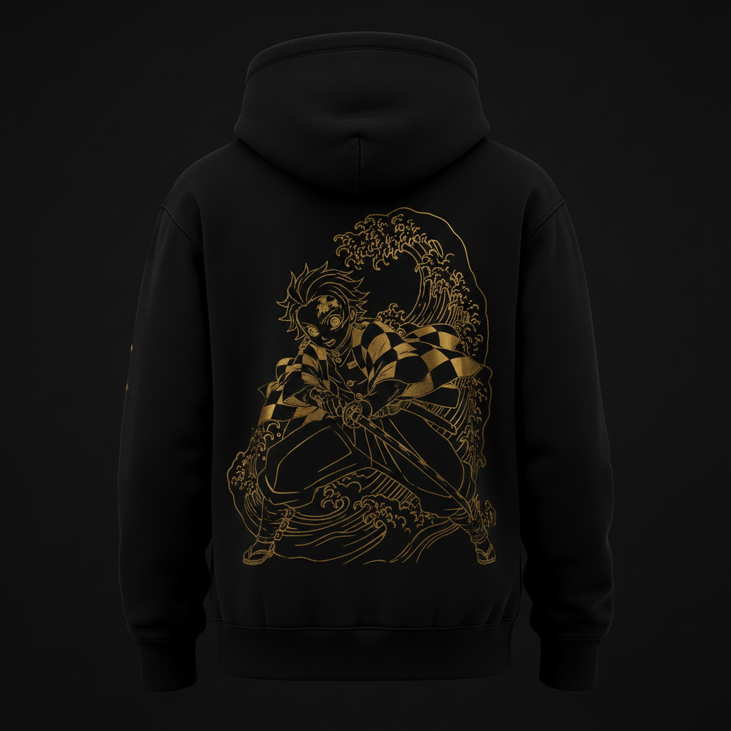 Demon Slayer Gold Hoodie back view
