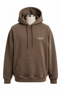 Premium Logo Hoodie mocha brown front view on white background