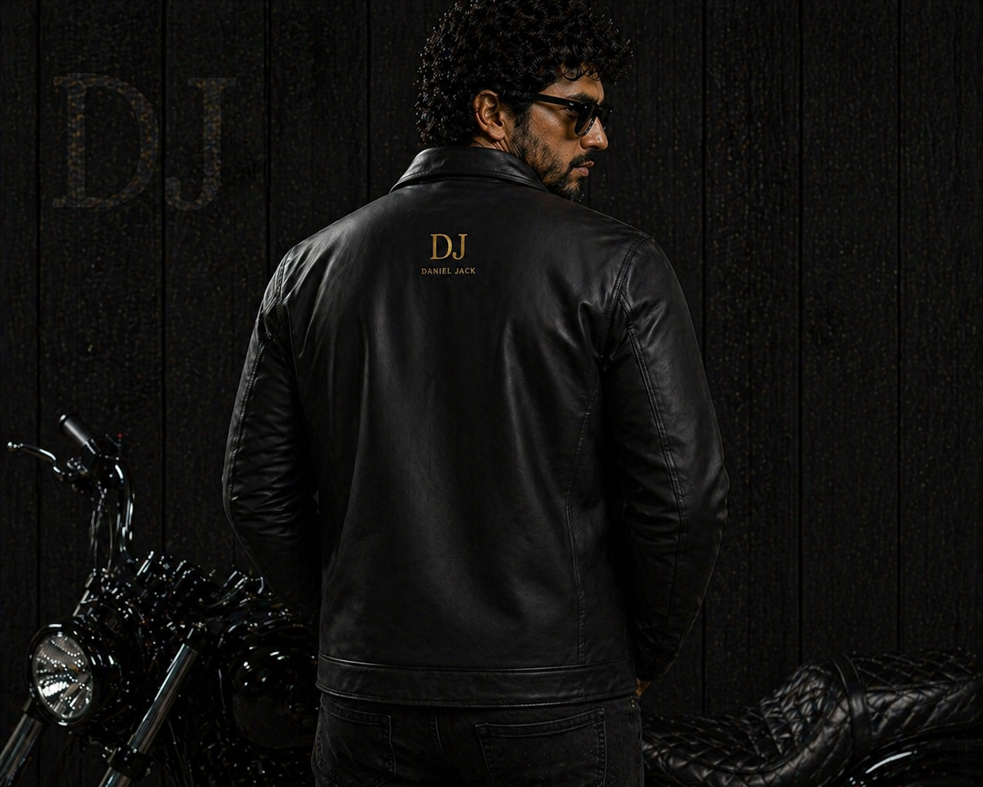 Daniel Jack Leather Biker Jacket – Gold Edition
