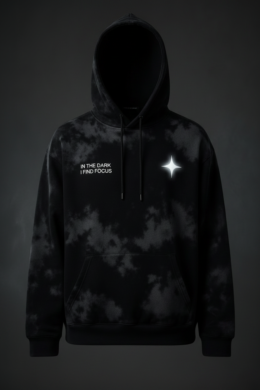 Premium Logo Hoodie front product view on dark background
